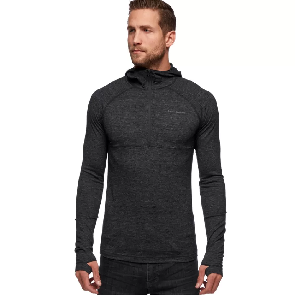 Men's Solution 150 Merino Baselayer Crew Half Zip Hoody<Black Diamond Discount