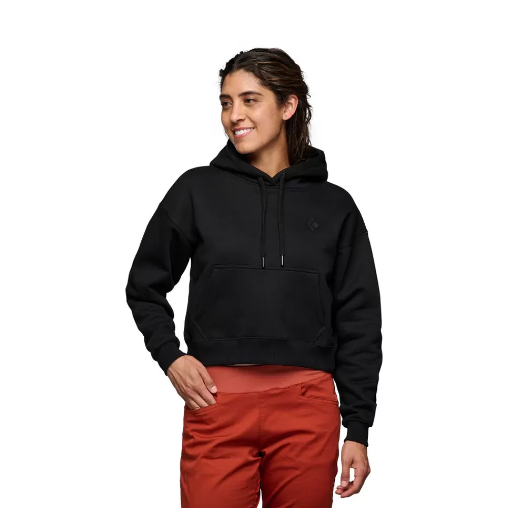 Women's Crop Pullover Hoody<Black Diamond Fashion